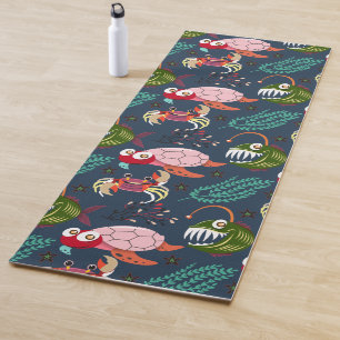 Aquatic animals pattern ocean underwater life 34 yoga mat