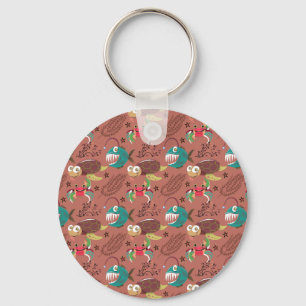 Aquatic animals pattern ocean underwater life 35 key ring