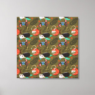 Aquatic animals pattern ocean underwater life 36 canvas print