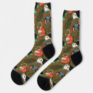 Aquatic animals pattern   ocean underwater life 36 socks