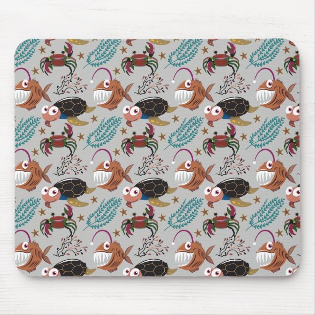 Aquatic animals pattern | ocean underwater life 37 mouse mat (Front)