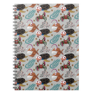 Aquatic animals pattern ocean underwater life 37 notebook