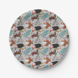 Aquatic animals pattern ocean underwater life 37 paper plate