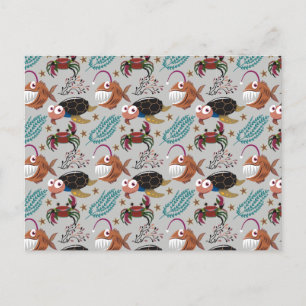 Aquatic animals pattern   ocean underwater life 37 postcard