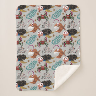 Aquatic animals pattern   ocean underwater life 37 sherpa blanket