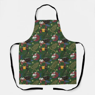 Aquatic animals pattern ocean underwater life 38 apron
