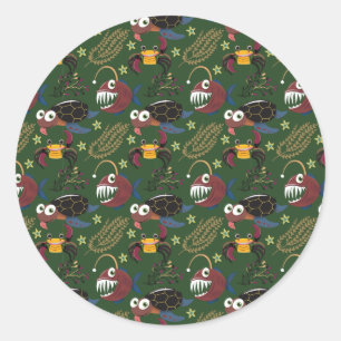 Aquatic animals pattern ocean underwater life 38 classic round sticker