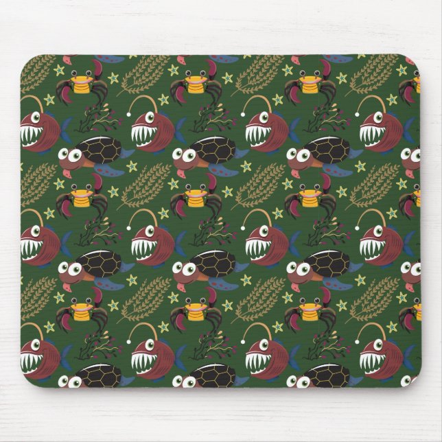 Aquatic animals pattern | ocean underwater life 38 mouse mat (Front)
