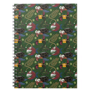 Aquatic animals pattern ocean underwater life 38 notebook