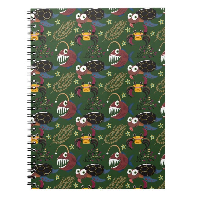 Aquatic animals pattern | ocean underwater life 38 notebook (Front)