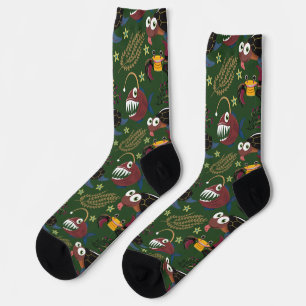 Aquatic animals pattern   ocean underwater life 38 socks