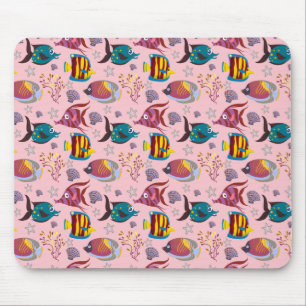 Aquatic animals pattern   ocean underwater life 3 mouse mat