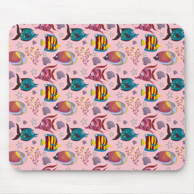 Aquatic animals pattern | ocean underwater life 3 mouse mat (Front)