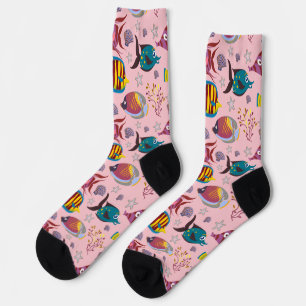 Aquatic animals pattern   ocean underwater life 3  socks