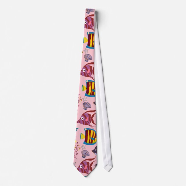 Aquatic animals pattern | ocean underwater life 3 tie (Front)