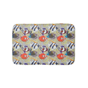 Aquatic animals pattern ocean underwater life 40 bath mat