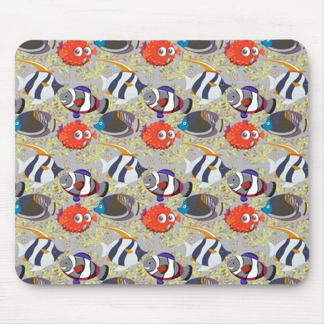 Aquatic animals pattern | ocean underwater life 40 mouse mat (Front)