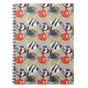 Aquatic animals pattern ocean underwater life 40 notebook