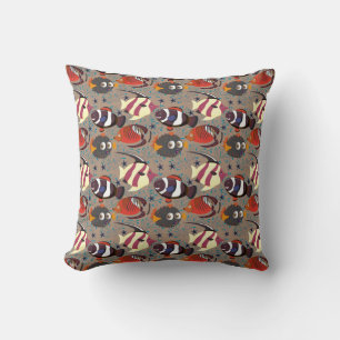 Aquatic animals pattern ocean underwater life 41 cushion
