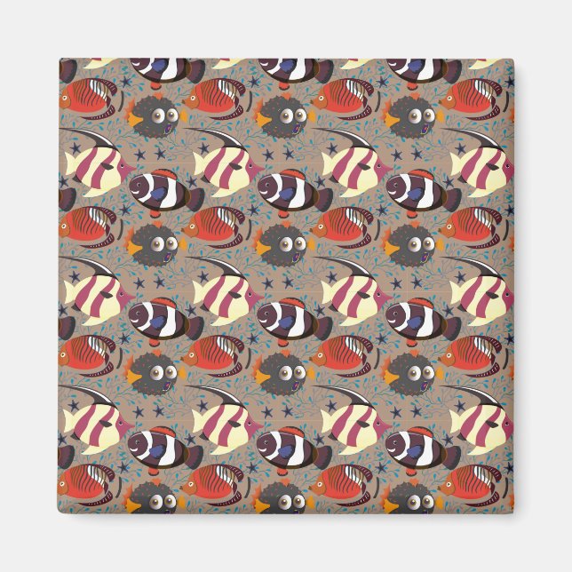 Aquatic animals pattern | ocean underwater life 41 magnet (Front)
