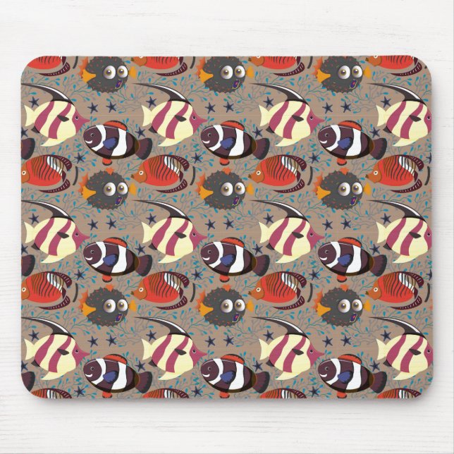 Aquatic animals pattern | ocean underwater life 41 mouse mat (Front)
