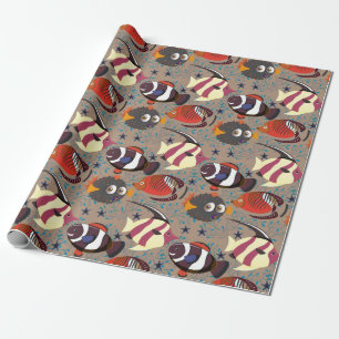 Aquatic animals pattern   ocean underwater life 41 wrapping paper