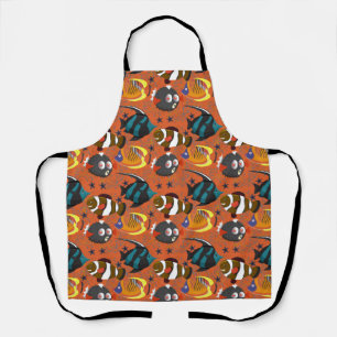 Aquatic animals pattern   ocean underwater life 42 apron