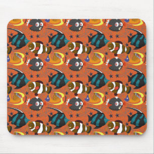 Aquatic animals pattern   ocean underwater life 42 mouse mat