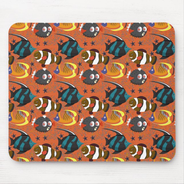 Aquatic animals pattern | ocean underwater life 42 mouse mat (Front)