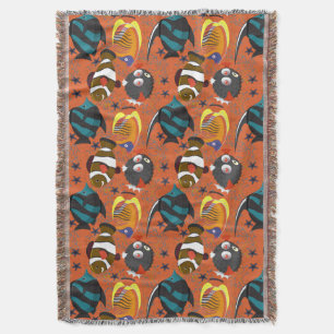 Aquatic animals pattern ocean underwater life 42 throw blanket