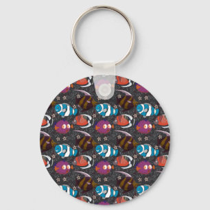 Aquatic animals pattern   ocean underwater life 43 key ring