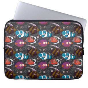 Aquatic animals pattern ocean underwater life 43 laptop sleeve