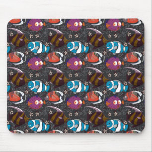 Aquatic animals pattern   ocean underwater life 43 mouse mat