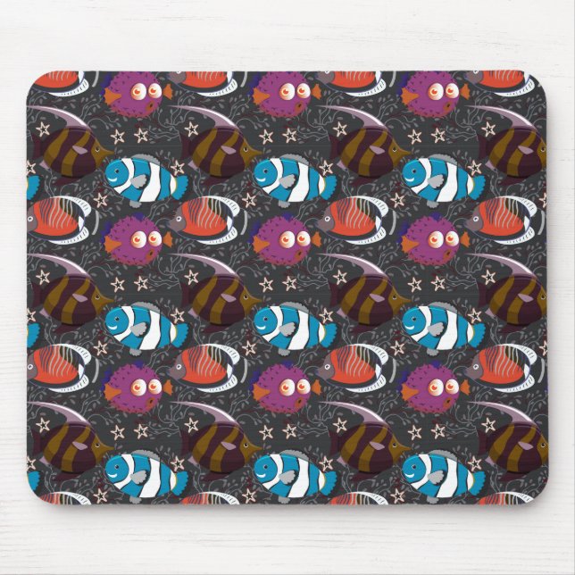 Aquatic animals pattern | ocean underwater life 43 mouse mat (Front)