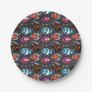Aquatic animals pattern   ocean underwater life 43 paper plate