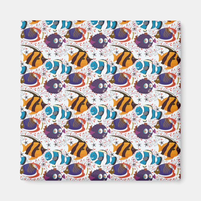 Aquatic animals pattern | ocean underwater life 44 magnet (Front)