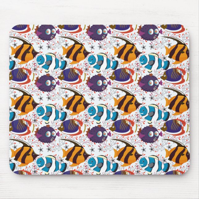 Aquatic animals pattern | ocean underwater life 44 mouse mat (Front)