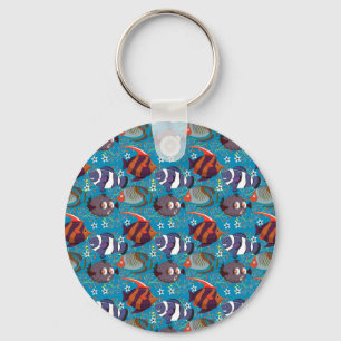 Aquatic animals pattern   ocean underwater life 45 key ring