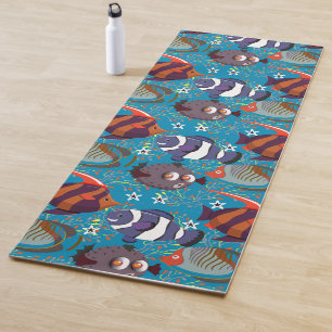 Aquatic animals pattern ocean underwater life 45 yoga mat