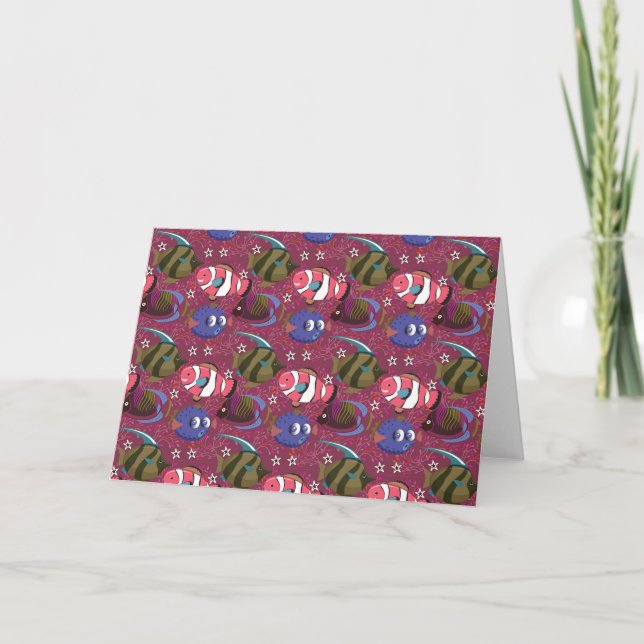 Aquatic animals pattern | ocean underwater life 46 card (Front)