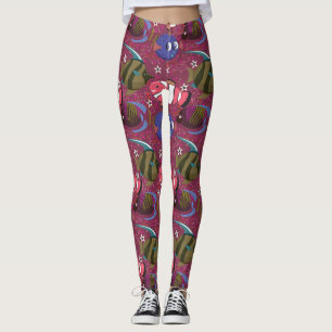 Aquatic animals pattern ocean underwater life 46 leggings