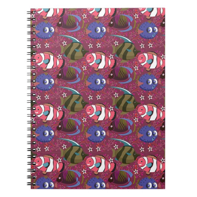Aquatic animals pattern | ocean underwater life 46 notebook (Front)