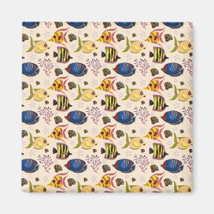 Aquatic animals pattern ocean underwater life 7 magnet