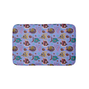 Aquatic animals pattern ocean underwater life 8 bath mat