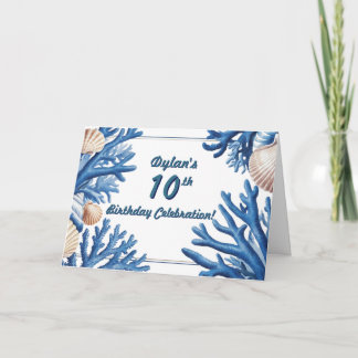 Aquatic Blue Coral Design Invitation