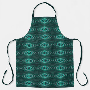 Aquatic Colors In Angled Watercolor Paint Stripes Apron