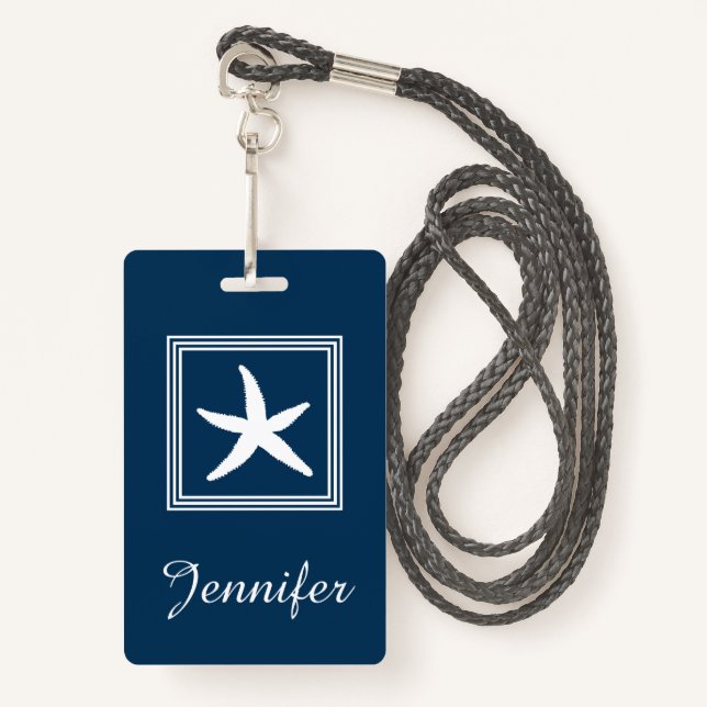 Aquatic design ID badge (Front with Lanyard)
