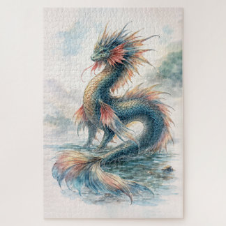 Aquatic Dragon Misty Waters Jigsaw Puzzle
