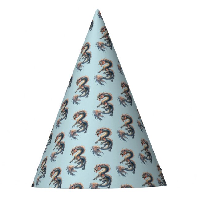 Aquatic Dragon Party Hat (Front)