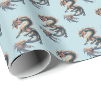 Aquatic Dragon Wrapping Paper